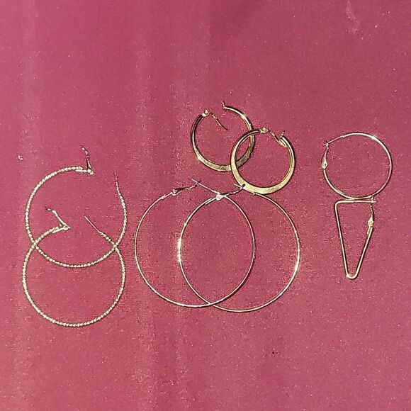 Jewelry - Cubic zirconia golf Or Silver Pair Of hoops